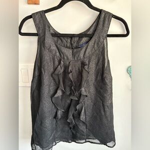 Elegant Black Ruffle Sleeveless Top